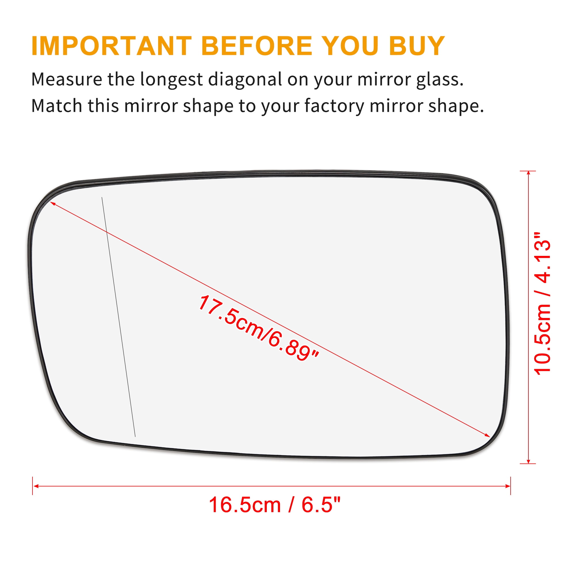Pair Car Left Right Rearview Mirror Glass Heated with Backing