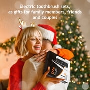 Fairywill Electric Toothbrush for Adults,Dual Pack with Travel Case 60 Day Battery Sonic Toothbrush,47,000 VPM 5 Modes IPX7 Waterproof 8 Brush Heads for Couples Family,Black & White