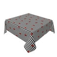 thumbnail image 2 of Wukai Ladybugs on Black and White Striped Waterproof Tablecloth for Kitchen Dining, Fits Square Tables for 2-4 Seats -60"x60", 2 of 7
