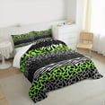 thumbnail image 3 of Castle Fairy Animal Leopard Cheetah Zebra Print Full Size Comforter Sets 3-Piece for Kids Teens Adults,Abstract Stripes Lines Bedding Comforter Set,Vintage Aesthetic Lightweight Bedding Sets, 3 of 8