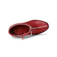 thumbnail image 4 of BLISSFUL STEP Women's Platform Zip Ankle Chunky Heel Boots Red 9, 4 of 7