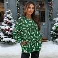 thumbnail image 3 of Xoenoiee Christmas Candy Print Women Casual Oversized Sweatshirts Xmas Long Sleeve Pullover Jackets Fall Winter Outfits with Side Slits, Size S, 3 of 7