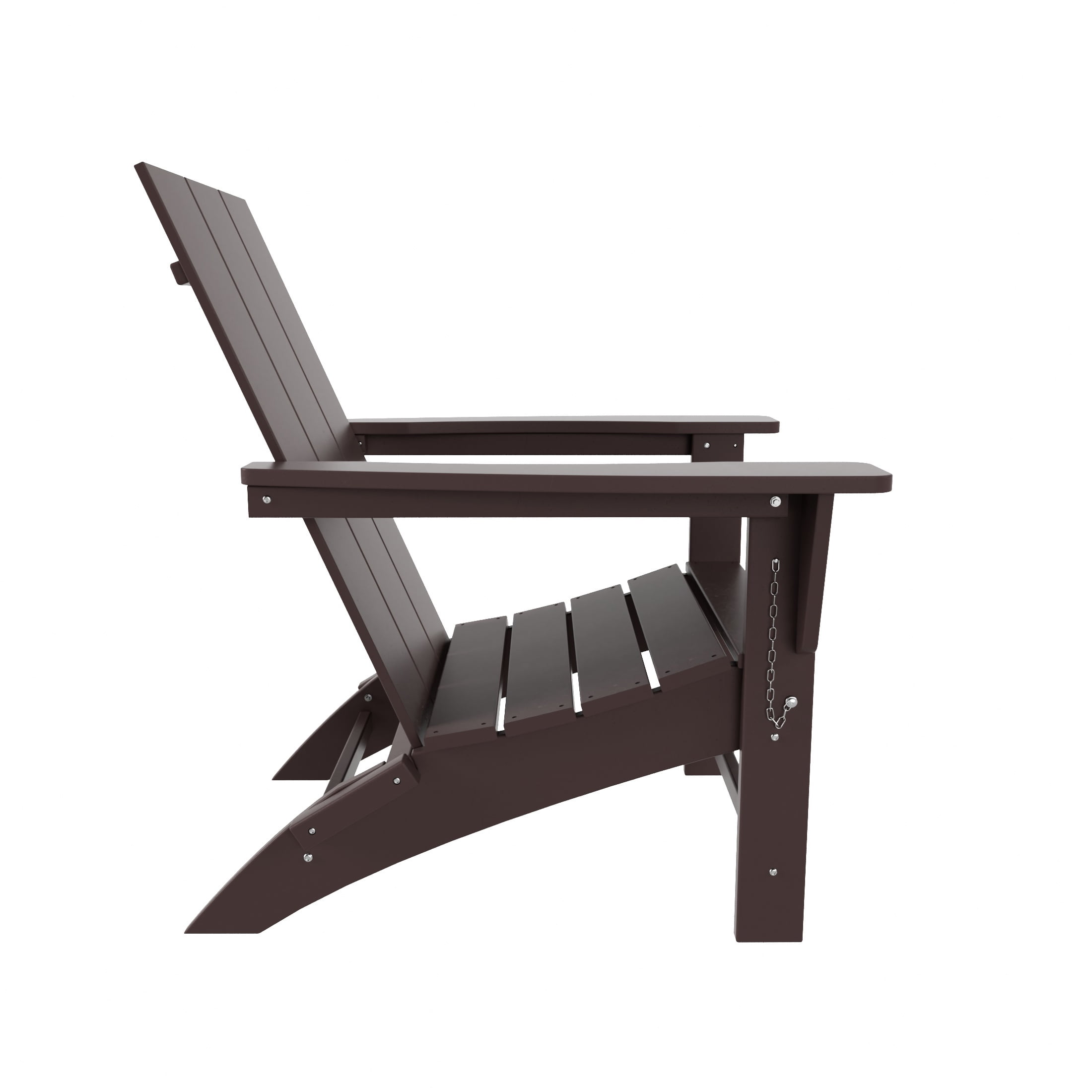 WestinTrends Ashore 4-Piece Foldable Adirondack Chair Set, All-Weather Poly Lumber, Modern Farmhouse Patio Seating, Dark Brown