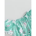 thumbnail image 5 of Suealasg Newborn Girls Easter Romper 3M 6M 12M 18M Baby Girl Summer Bodysuit Infant Girls Off Shoulder Short Sleeve Bunny Tree Print One Piece Playsuit, 5 of 9
