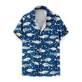 thumbnail image 6 of SGFCWSX Men's Short Sleeve Button Up Hawaiian Shirt Graphic Print Casual Beach Shirt for Summer Holiday Blue Size M, 6 of 7