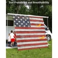 thumbnail image 3 of 4th of July RV Awning Sun Shade Screen 9'X7' Patriotic American Flag Mesh Sunscreen Retro Wood Grain Awning Shade Screen with Zipper UV Blocker Completed Kits Outdoor Canopy for RV Motorhome Camper, 3 of 7