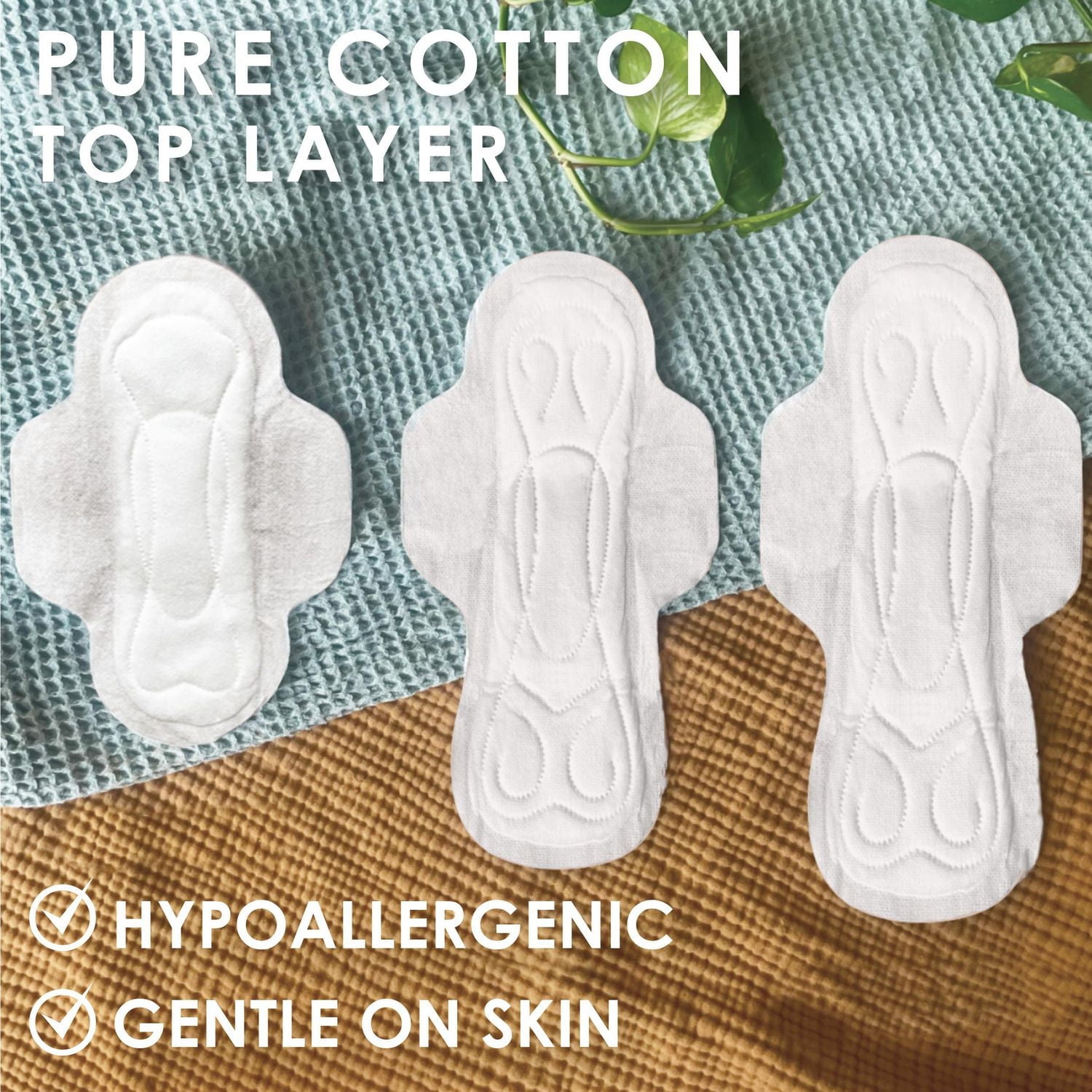 Serviettes L. ultraminces pour femmes, avec ailes, degré d’absorption régulier, voile supérieur en coton pur à 100 %, non parfumées, 42 U 42CT