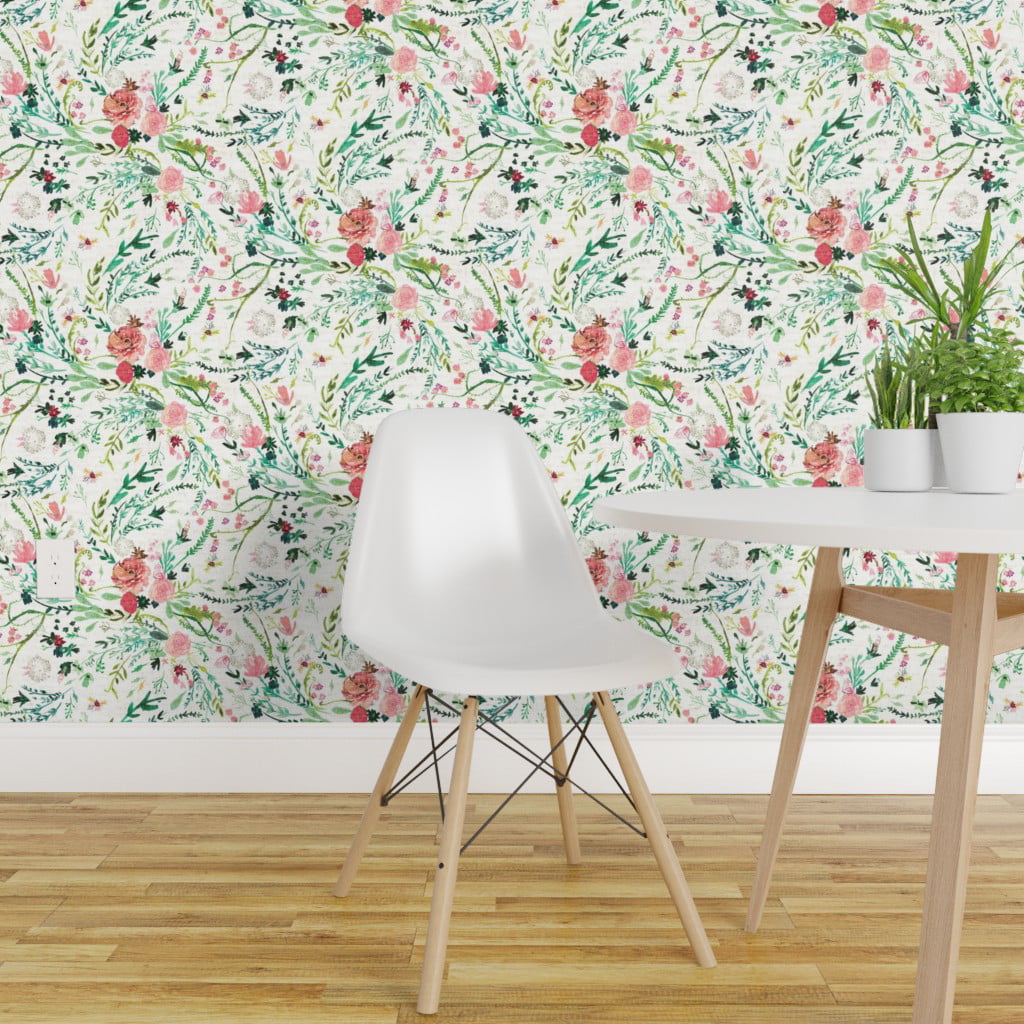 Peel-and-Stick Removable Wallpaper Dainty Floral Flowers Botanical