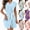 Light Blue, variant on Women Waffle Knit Short Sleeve Bath Robe V Neck Tie Waist Spa Robe Lightweight Quick Dry Cover Up Loungewear Robe with Pockets for Shower Beach Hotel