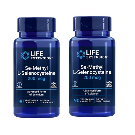 Life Extension Se-Methyl L-Selenocysteine 200 mcg - Advanced Antioxidant Selenium Supports Healthy Cell Function & Cell Division – 90 Count (2-Pack)