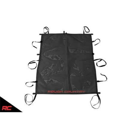 Jeep Wrangler Tj Top Hardware Rough Country Black Mesh Bikini Top Plus compatible w/ 1992-2006 Jeep Wrangler TJ YJ Roof Cover 85106 ()