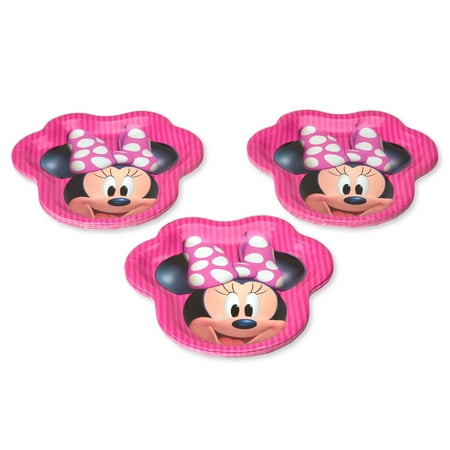 American Greetings Minnie Mouse Shaped Paper Dinner Plates,