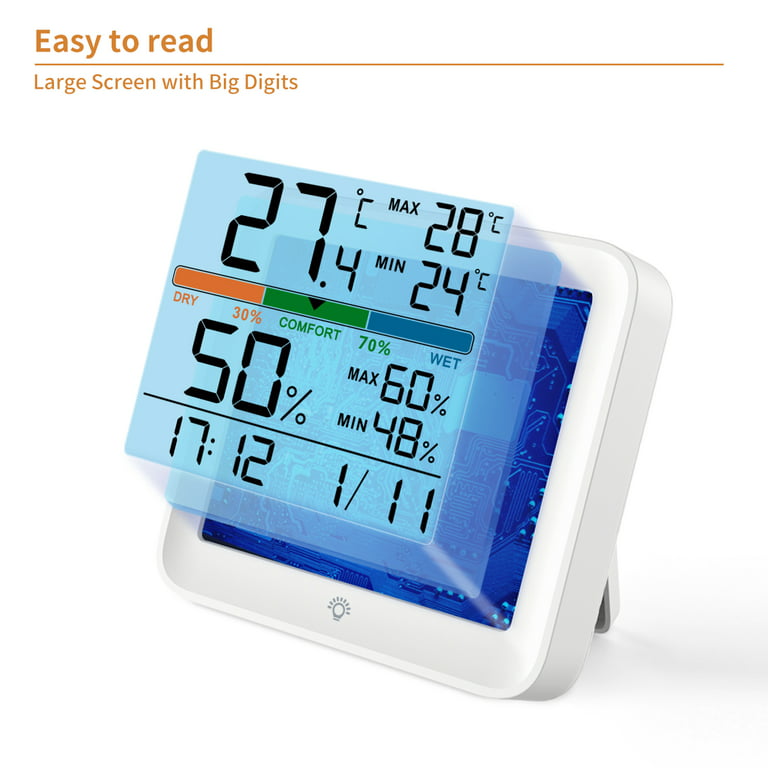 Indoor Digital Thermometer Hygrometer, Accurate Room Temperature