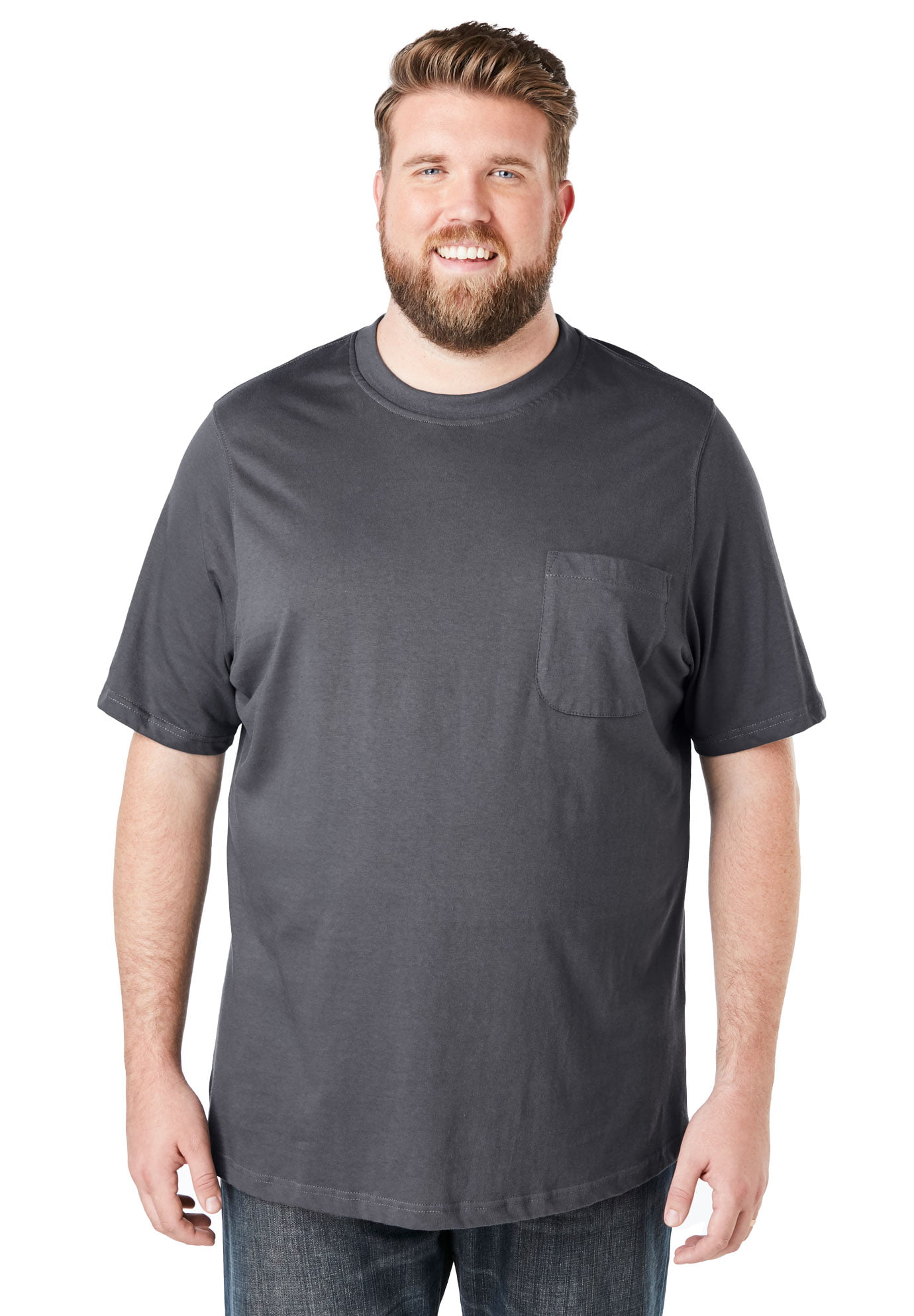 Boulder Creek Mens Big & Tall Heavyweight Crewneck Pocket T-Shirt