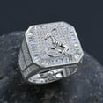 thumbnail image 3 of 14K White Gold Finish Capricorn Horse Zodiac Sign Astrology Horoscope Band Baguette & Round Cut Simulated Diamond Ring, 3 of 4