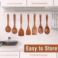 thumbnail image 4 of 9 cucharas de madera para cocinar, utensilios de madera para cocinar con soporte para utensilios, juego de utensilios de cocina de madera de teca, 4 of 7