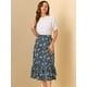 thumbnail image 3 of Falmidi fluicon dobladillo con volantes escalonados y cintuelástiestampapamujer Azul-Floral S, 3 of 6