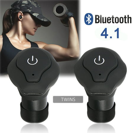 Mini Wireless Bluetooth Twins Earbuds True Bass Stereo In-Ear TWS Earphones Headphone with  MIC (Best Sennheiser Earbuds For Bass)