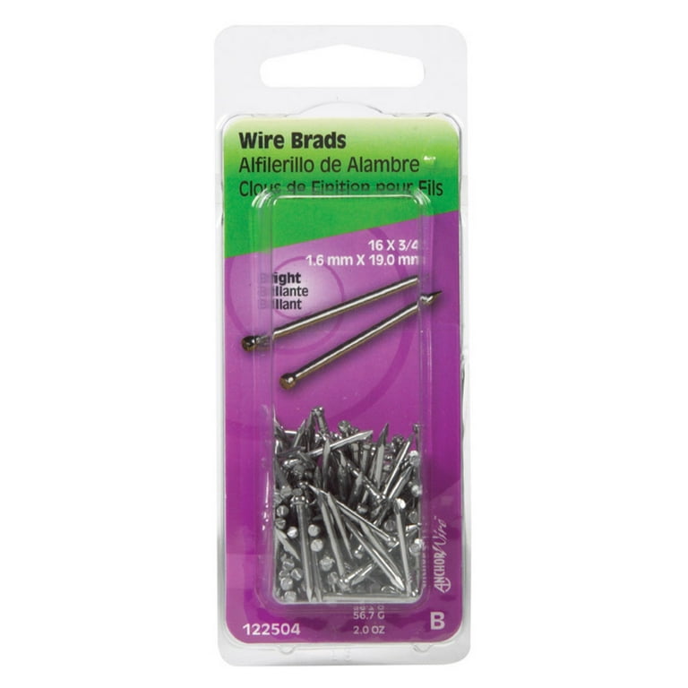 Hillman 16 Ga. X 1 in. L Bright Steel Brad Nails 1 pk 2 oz Hillman 16 Ga. X 1 in. L Bright Steel Brad Nails 1 pk 2 oz