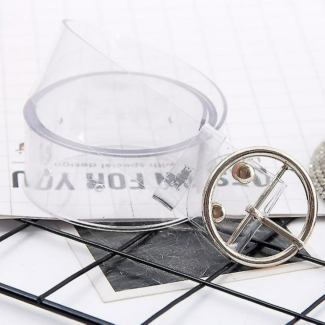 Womens Pin Buckle Transparent Wide Belts Invisible Clear Waistband