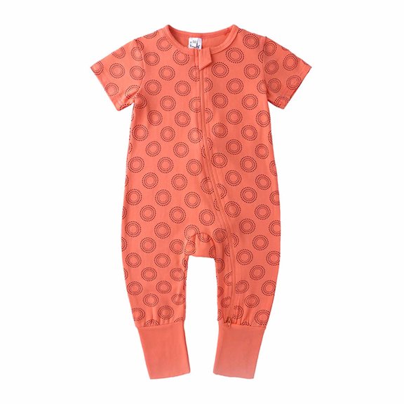 Joau Baby Boys Girls Summer Short Sleeve Rompers Unisex Newborn Infant Zip Up Footless Jumpsuit Toddler One-Piece Cotton Coverall Outfits Clothes 3M-3T