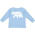 thumbnail image 3 of Inktastic Montana White Bear Silhouette Boys or Girls Long Sleeve Toddler T-Shirt, 3 of 5