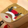 thumbnail image 4 of TIELUTT Christmas Toilet Seat Cover Set 2 Pcs Alces Alces Soft Bathroom Small Bathroom Rugs with Oblong Cover around the Toilet Rug Small Carpet Bathroom Mat Toilet Elongated Cover Bathroom Toilet Ma, 4 of 4