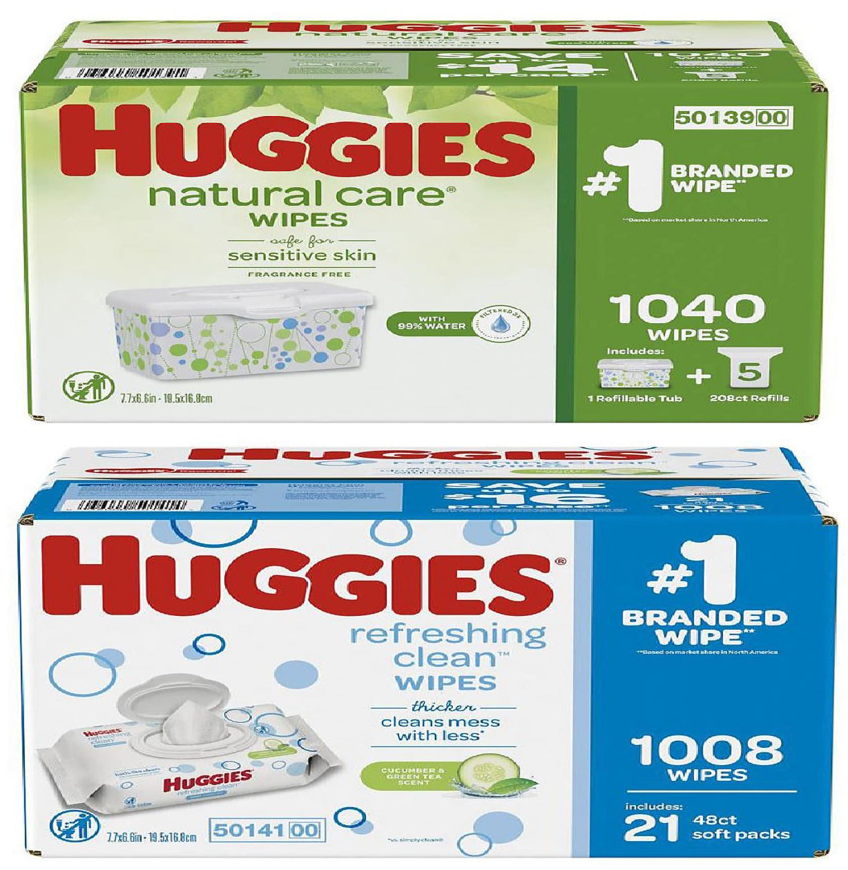 HUGGIES Refreshing Clean Baby Wipes 1 Refillable Pop-up Tub 