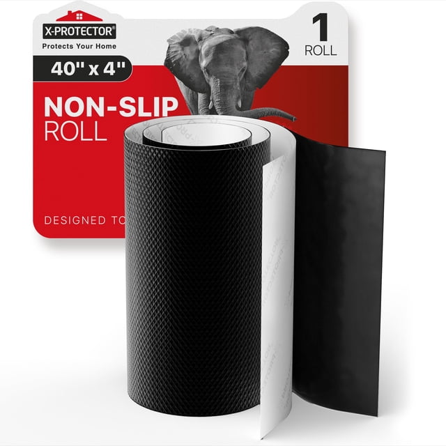 Almohadilla antideslizante X-Protector - 1 rollo negro de 40 x 4 - Pies de silicona premium para evitar que los muebles se deslicen - Protectores de piso antideslizantes para muebles y electrodoméstic