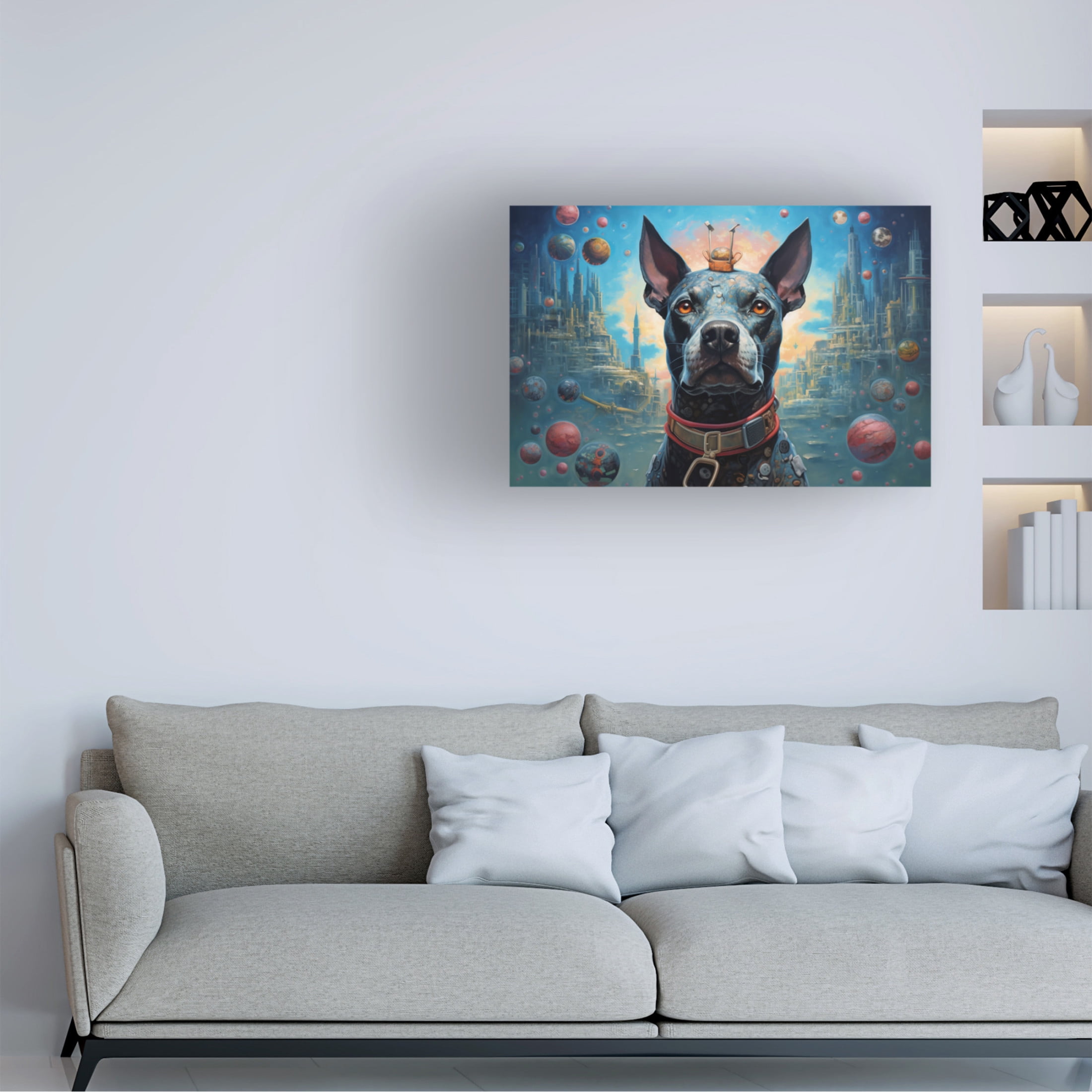 Canvas Wall Art - Ray Heere 'Art Dog 3' Wall Art for Living Room, Bedroom, or Office Décor by Trademark Fine Art - 47 x 30 Inches