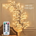 thumbnail image 4 of Warm White LED Branch Light Decorative Night Light, 144 Bulb USB Powered Remote Wall Lamp, Cozy Bedroom Ambiance Aesthetic Indoor Room Decor, 4 of 7