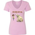 thumbnail image 3 of Inktastic Life is Better with a Dog Women's V-Neck T-Shirt, 3 of 5