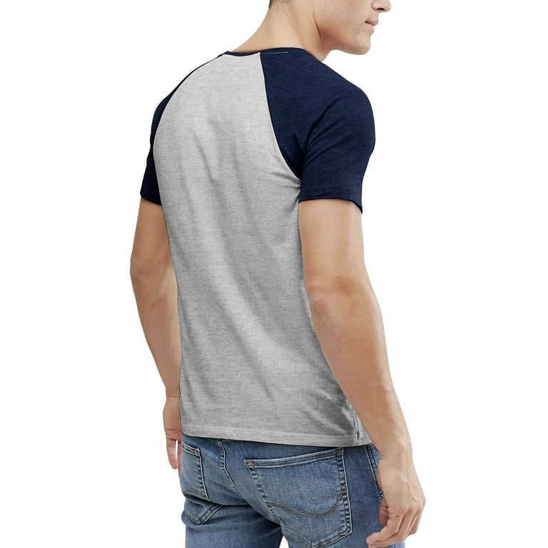 Ma Croix Mens Contrast Raglan Short Sleeve Baseball T Shirts, Men's, Size: Medium
