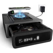 XDeer Biometric Smart Safe with Wireless Charging, Digital Clock, and 3-Way Quick Access for Personal Valuables