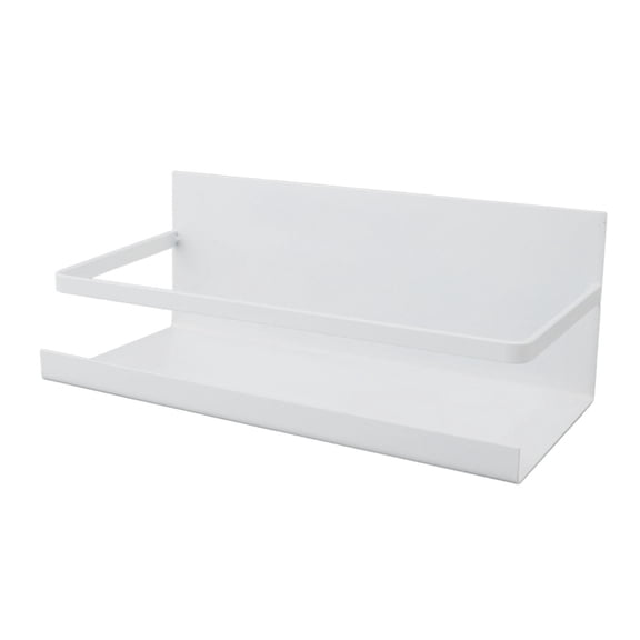 BIMZUC 2‑Pack Magnetic Fridge Shelf – Iron Spice Rack, Space‑Saving Kitchen Organizer, No‑Install, White