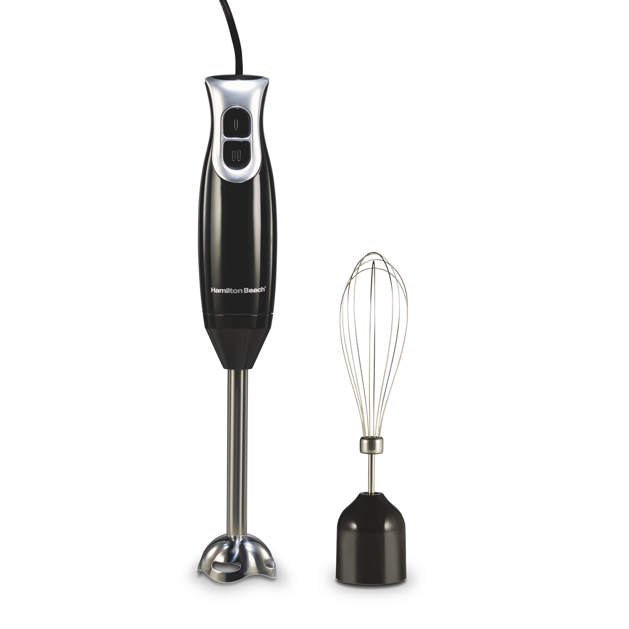 Hamilton Beach Immersion Blender, 260 W 2-Speed Hand Blender for Kitchen with Stainless Steel Blending Wand and Whisk, Black