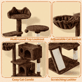 thumbnail image 4 of Alden Design 57.5" Double Condo Cat Tree with Scratching Post Tower, Brown, 4 of 10