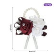 thumbnail image 2 of Uxcell 12Pcs Wrist Corsage Artificial Flower Bracelets for Wedding Ceremony Wine Red, 2 of 5