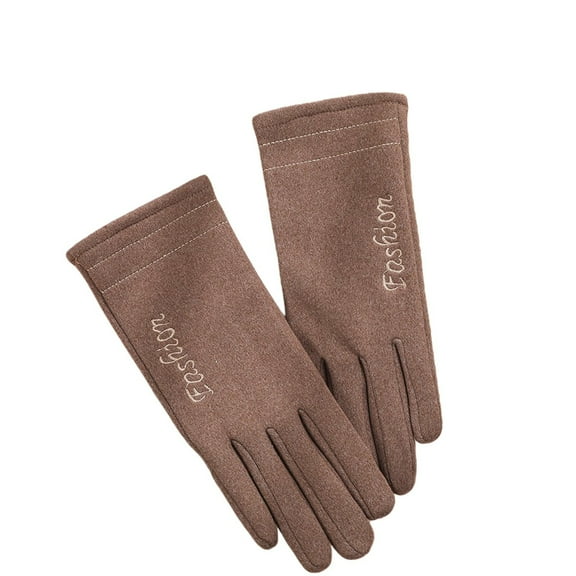 CYSFASHION Winter Gloves for Women Full Finger Winter Fleece Lining Compression Gloves Coffee