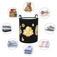 thumbnail image 4 of Balery Bee Happy Sunflower Gnomes Cesta de ropa redonda con asas, impermeable, independiente, para ropa, juguetes, dormitorio y familia-Medium, 4 of 6