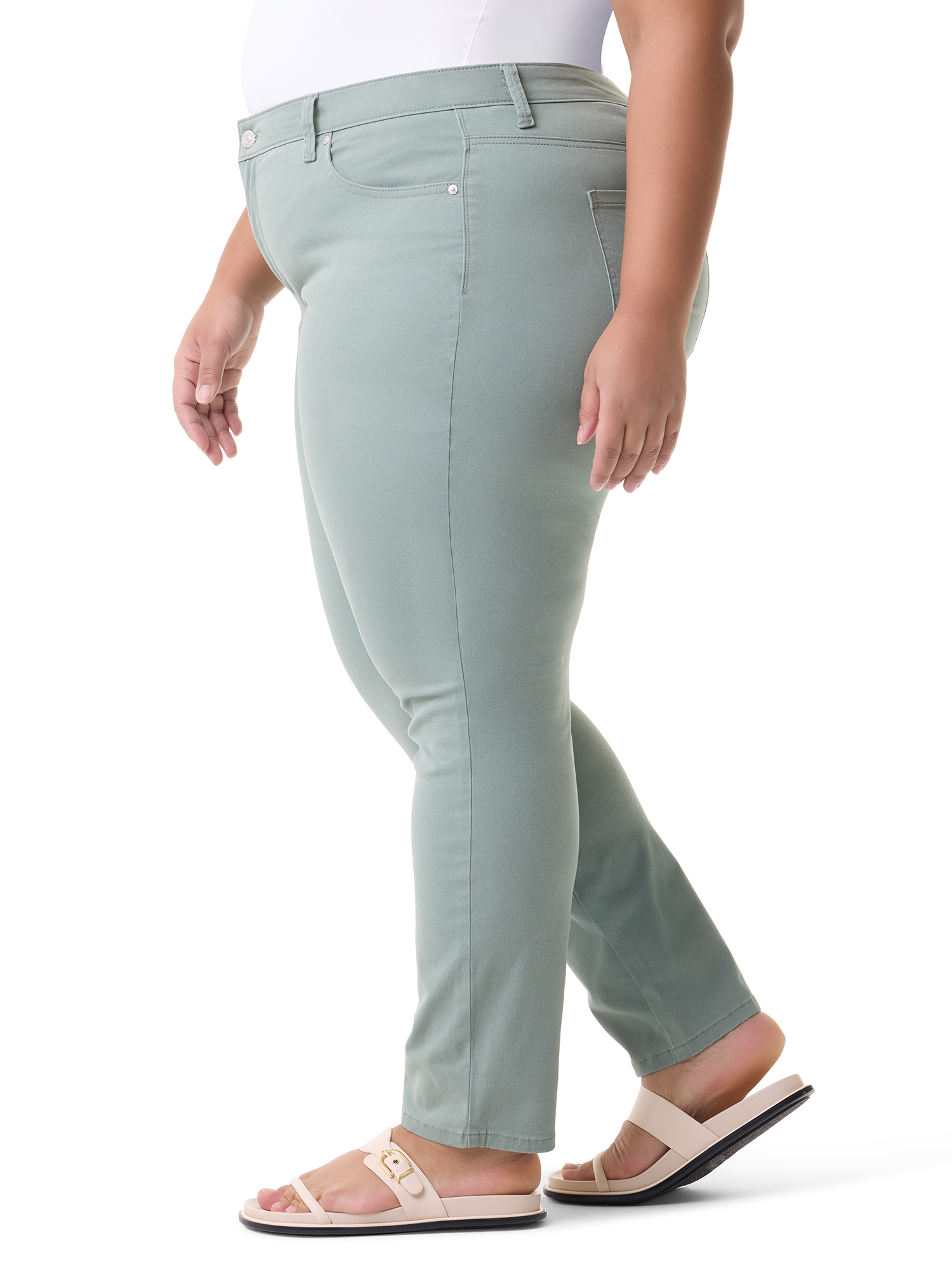 Gloria Vanderbilt Swan Series Women's Plus Amanda Slim 5 Pocket Jeans, Sizes 16W-24W