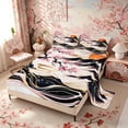 thumbnail image 2 of Manfei Ink Cherry Mountain Full Size Sheets for Teens, Wave Sun Bed Sheets, Pink Gold Black 4 Pieces, 1 Flat Sheet, 1 Fitted Sheet and 2 Pillowcases, 2 of 6