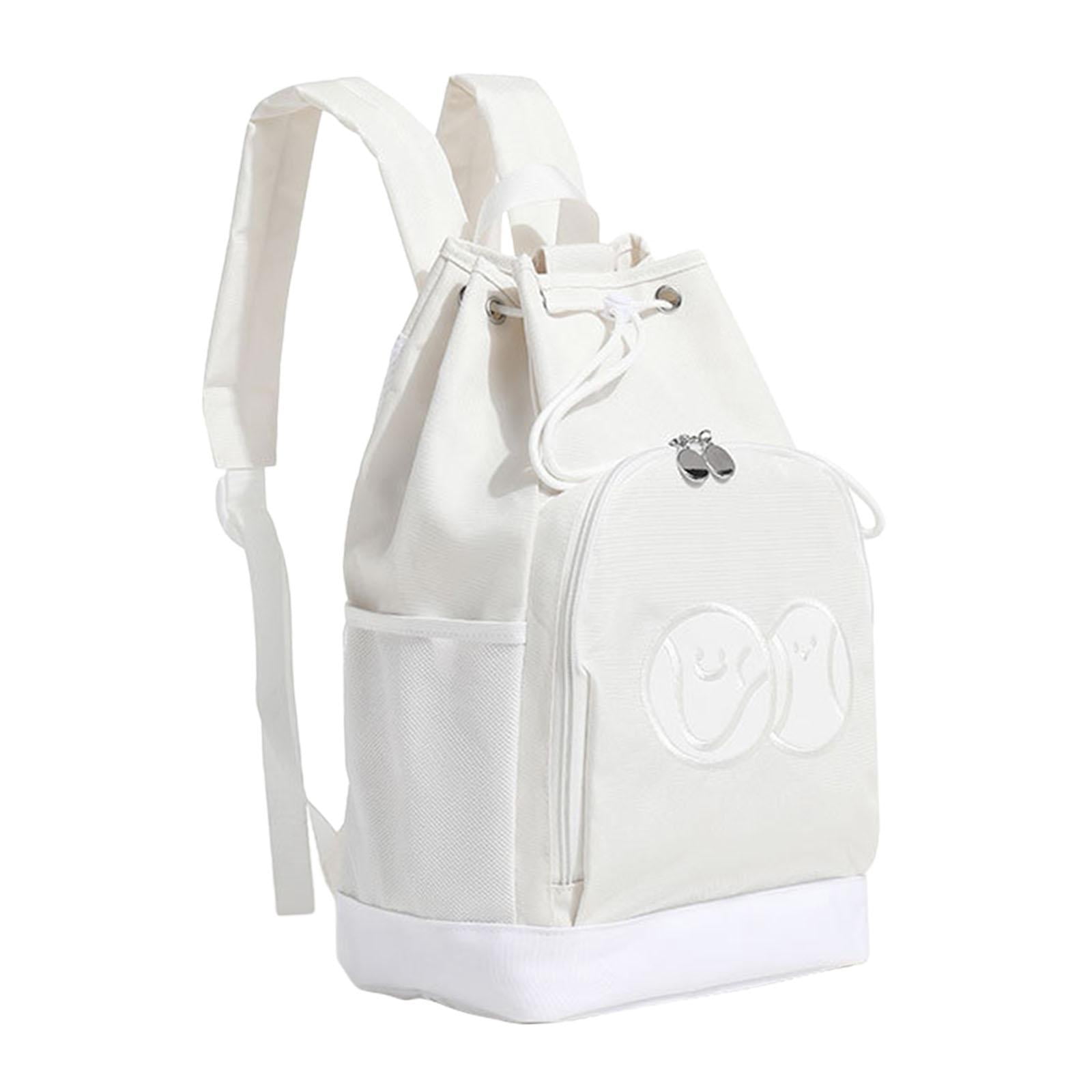 DimyFew Tennis Rackets Bag Pickleball Backpack Shoulder Bag Storage Pockets Rucksack for White