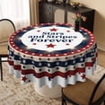 thumbnail image 4 of 4Th Of July Tablecloth 60 Inch Round, Patriotic Memorial Day Print Flowers Decorations For Home Table Cloth, Independence Day Blue Seasonal Decor Tablecloths Polyester For Picnic Party Supplies, 4 of 6