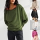 thumbnail image 5 of Crewneck Sweatshirt Women Sports Long Sleeves Patchwork Loose Outerwear Top, 5 of 8