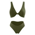 thumbnail image 5 of CHUOU Bikinis for Women 2 Piece Tummy Control Push Up Swimsuit Solid Color Racerback Swimsuit Camisole Swimsuit, 5 of 5