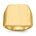 thumbnail image 1 of Solid 14k Yellow Gold Big Heavy Men's Engravable Signet Ring (15.6mm) - Size 11, 1 of 5