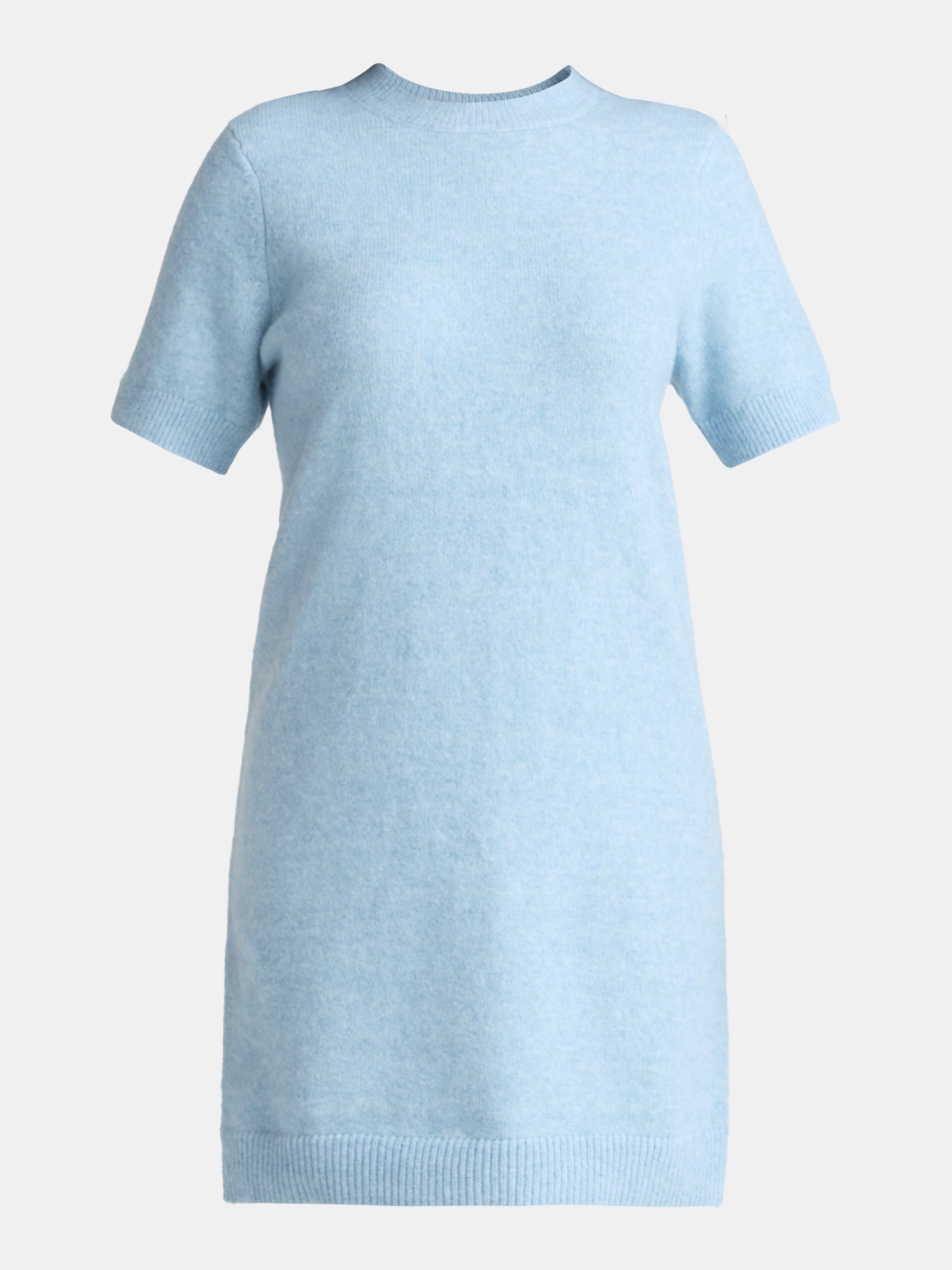 Time and Tru Women's Sweater Dress with Short Sleeves, Sizes XS-XXXL