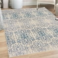 thumbnail image 1 of Floral Decorative Rug, Victorian Lace Flowers and Leaves Retro Background Old Fashioned Graphic, Quality Carpet for Bedroom Dorm and Living Room, 6 Sizes, Dark Sky, by Ambesonne, 1 of 4