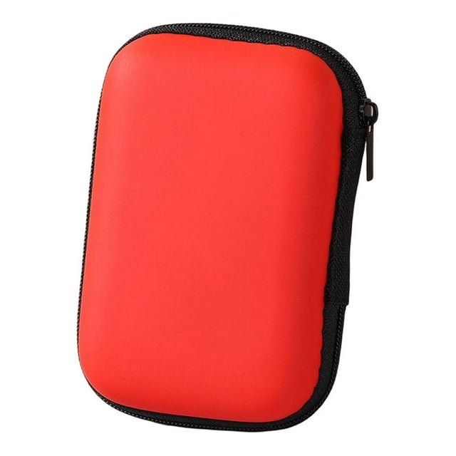 Matsuzay Estuche de almacenamiento Unidad de disco duro de alimentación Caja con cremallera Cable de carga Estuche Fundas Productos de Teléfono y Comunicación Rojo